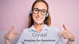  Presentation with call center - Presentation enhanced with young-beautiful-call-center-agent background and a lemonade colored foreground