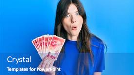  Presentation with israel - PPT theme having young-beautiful-caucasian-girl-holding background and a teal colored foreground