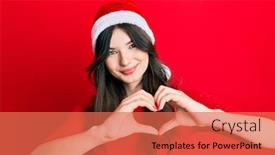  Presentation with romantic christmas - Slide set featuring young-beautiful-caucasian-girl-wearing background and a coral colored foreground