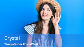  Presentation with hearing - Amazing slide deck having young-beautiful-caucasian-girl-wearing backdrop and a cobalt blue colored foreground