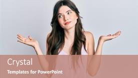  Presentation with wearing a surgical face mask - PPT theme enhanced with young-beautiful-caucasian-girl-wearing background and a coral colored foreground