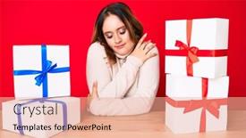  Presentation with self love - Slide set consisting of young-beautiful-caucasian-woman-sitting background and a coral colored foreground