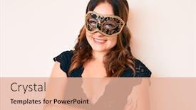  Presentation with carnival - Slide deck consisting of young-beautiful-caucasian-woman-wearing background and a coral colored foreground