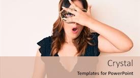  Presentation with carnival - Presentation theme consisting of young-beautiful-caucasian-woman-wearing background and a lemonade colored foreground