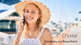  Presentation with nautical - Beautiful slides featuring young-beautiful-caucasian-woman backdrop and a lemonade colored foreground