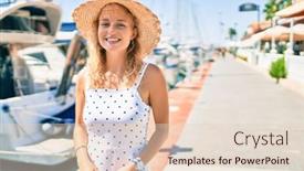  Presentation with nautical - Presentation consisting of young-beautiful-caucasian-woman background and a lemonade colored foreground