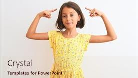  Presentation with great idea - Amazing slide deck having young-beautiful-child-girl-wearing backdrop and a lemonade colored foreground