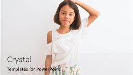  Presentation with young child brain development - Amazing PPT layouts having young-beautiful-child-girl-wearing backdrop and a light gray colored foreground