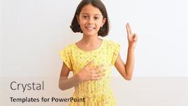  Presentation with girl - Slide deck featuring young-beautiful-child-girl-wearing background and a lemonade colored foreground