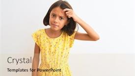  Presentation with skin infection - Amazing PPT theme having young-beautiful-child-girl-wearing backdrop and a lemonade colored foreground