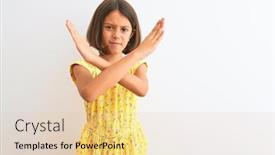  Presentation with angry child - Slide set consisting of young-beautiful-child-girl-wearing background and a lemonade colored foreground