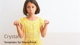  Presentation with child depressed - Audience pleasing slide set consisting of young-beautiful-child-girl-wearing backdrop and a lemonade colored foreground