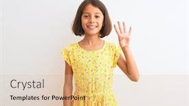  Presentation with floral - PPT theme featuring young-beautiful-child-girl-wearing background and a lemonade colored foreground