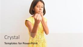  Presentation with angry child - Slides enhanced with young-beautiful-child-girl-wearing background and a lemonade colored foreground