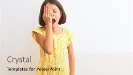  Presentation with child eye - PPT layouts consisting of young-beautiful-child-girl-wearing background and a lemonade colored foreground