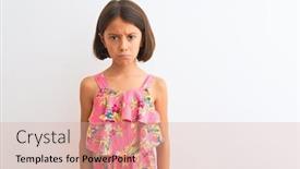  Presentation with child depressed - Presentation with young-beautiful-child-girl-wearing background and a coral colored foreground