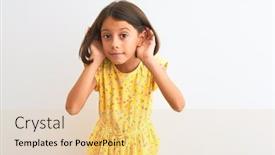  Presentation with hearing - Amazing slide set having young-beautiful-child-girl-wearing backdrop and a lemonade colored foreground