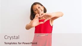  Presentation with beautiful young girl red - Colorful presentation theme enhanced with young-beautiful-child-girl-wearing backdrop and a lemonade colored foreground
