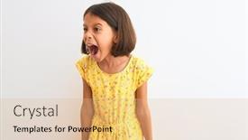  Presentation with angry child - Audience pleasing PPT layouts consisting of young-beautiful-child-girl-wearing backdrop and a coral colored foreground