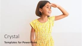  Presentation with far away - Slide deck featuring young-beautiful-child-girl-wearing background and a lemonade colored foreground