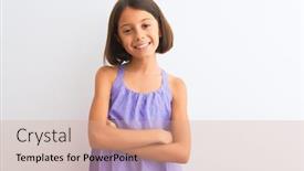  Presentation with purple - PPT theme with young-beautiful-child-girl-wearing background and a coral colored foreground