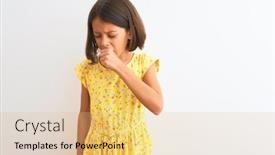  Presentation with child healthcare - Beautiful PPT theme featuring young-beautiful-child-girl-wearing backdrop and a coral colored foreground