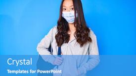  Presentation with chinese medical - Presentation design with young-beautiful-chinese-girl-holding background and a teal colored foreground