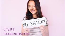  Presentation with racism - Theme enhanced with young-beautiful-chinese-girl-holding background and a sky blue colored foreground