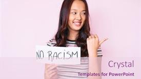  Presentation with racism - Slide deck having young-beautiful-chinese-girl-holding background and a pink colored foreground