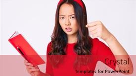  Presentation with chinese chinese - Presentation with young-beautiful-chinese-girl-holding background and a red colored foreground