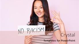  Presentation with racism - Theme featuring young-beautiful-chinese-girl-holding background and a coral colored foreground