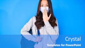  Presentation with chinese medical - PPT layouts enhanced with young-beautiful-chinese-girl-holding background and a teal colored foreground
