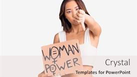  Presentation with girl power - Slide deck having young-beautiful-chinese-girl-holding background and a lemonade colored foreground