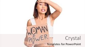  Presentation with girl power - Slide set enhanced with young-beautiful-chinese-girl-holding background and a lemonade colored foreground