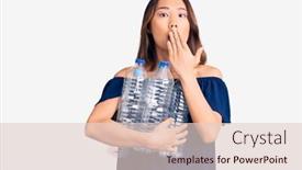  Presentation with plastic recycling - Colorful PPT theme enhanced with young-beautiful-chinese-girl-holding backdrop and a lemonade colored foreground