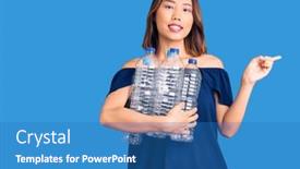  Presentation with plastic recycling - PPT layouts having young-beautiful-chinese-girl-holding background and a teal colored foreground