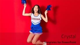 Presentation with beautiful young girl red - Beautiful slides featuring young-beautiful-chinese-girl-smiling backdrop and a crimson colored foreground