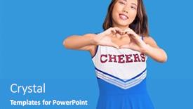  Presentation with heart love - PPT theme featuring young-beautiful-chinese-girl-wearing background and a teal colored foreground