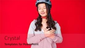  Presentation with chinese - Presentation design featuring young-beautiful-chinese-girl-wearing background and a red colored foreground