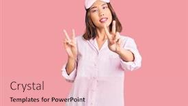  Presentation with pajama - PPT theme having young-beautiful-chinese-girl-wearing background and a lemonade colored foreground