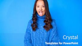  Presentation with chinese chinese - PPT layouts with young-beautiful-chinese-girl-wearing background and a cobalt blue colored foreground