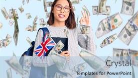  Presentation with binder - Slide set with young-beautiful-chinese-girl-wearing background and a light blue colored foreground