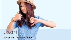  Presentation with conflict - Audience pleasing slides consisting of young-beautiful-chinese-girl-wearing backdrop and a light blue colored foreground