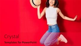  Presentation with beautiful young girl red - Slide set enhanced with young-beautiful-chinese-girl-wearing background and a dark gray colored foreground