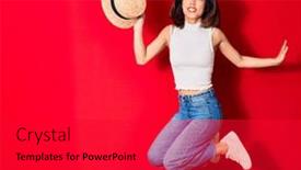  Presentation with beautiful young girl red - Amazing presentation design having young-beautiful-chinese-girl-wearing backdrop and a dark gray colored foreground