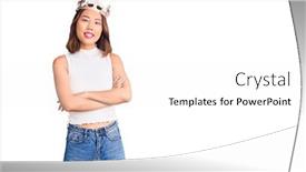  Presentation with princess - Presentation theme consisting of young-beautiful-chinese-girl-wearing background and a white colored foreground