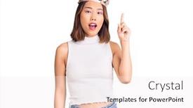  Presentation with princess - Colorful presentation theme enhanced with young-beautiful-chinese-girl-wearing backdrop and a sky blue colored foreground