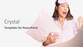  Presentation with pajama - PPT theme having young-beautiful-chinese-girl-wearing background and a white colored foreground