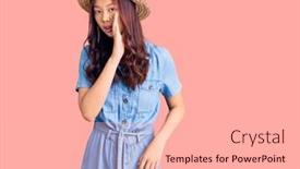  Presentation with talk - Cool new presentation design with young-beautiful-chinese-girl-wearing backdrop and a lemonade colored foreground