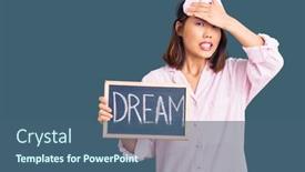  Presentation with sleep dream - Cool new presentation with young-beautiful-chinese-girl-wearing backdrop and a ocean colored foreground